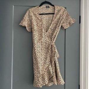 Vero Moda Leopard Print Wrap Dress, Women’s Size XS